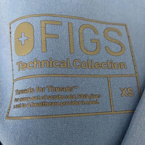 Figs Catarina One-Pocket Medical Uniform Scrub Top Short Sleeve Blue Size XS - Picture 6 of 6